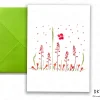 rode bloemen DK 101 met groene envelop wenskaarten koeienkaart