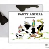 Party animal gefeliciteerd koeienkaarten cartoon koe wenskaart