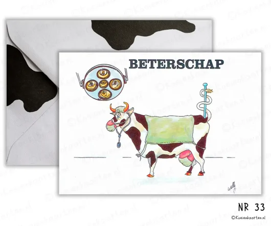 beterschap Nr 33 koeienkaarten koe cartoon