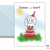 Wenskaart schaap op de taart DW 03 schaapje koeienkaarten